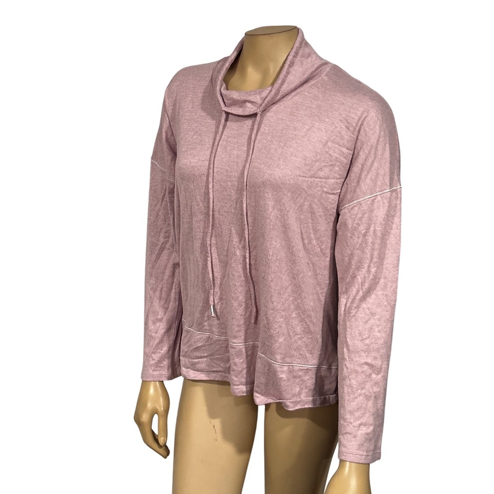 Company Ellen Tracy Womens Large Mauve Pink Cowl‎ Neck Drawstring Pullover Top
